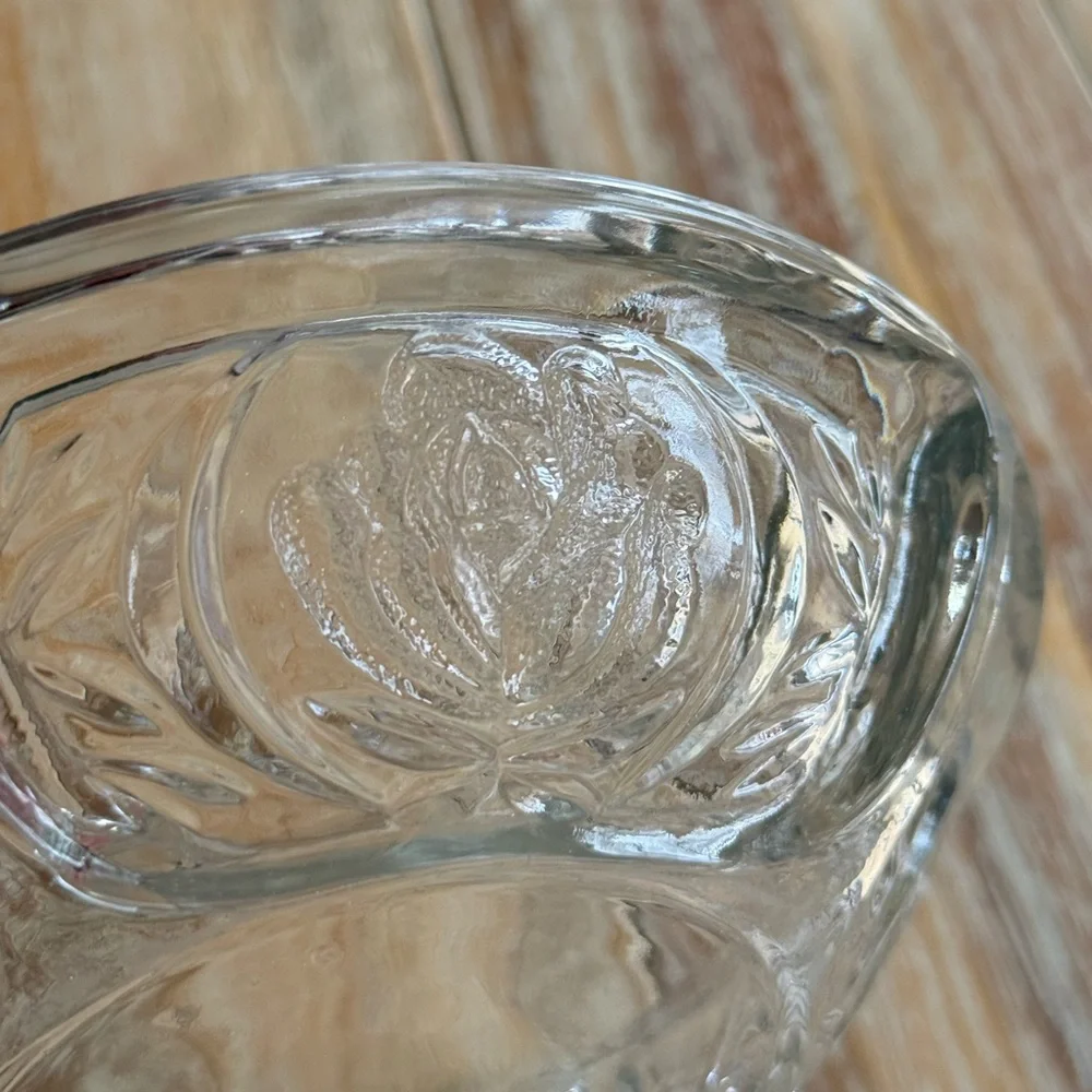 Vintage Clear Glass Ashtray 5”